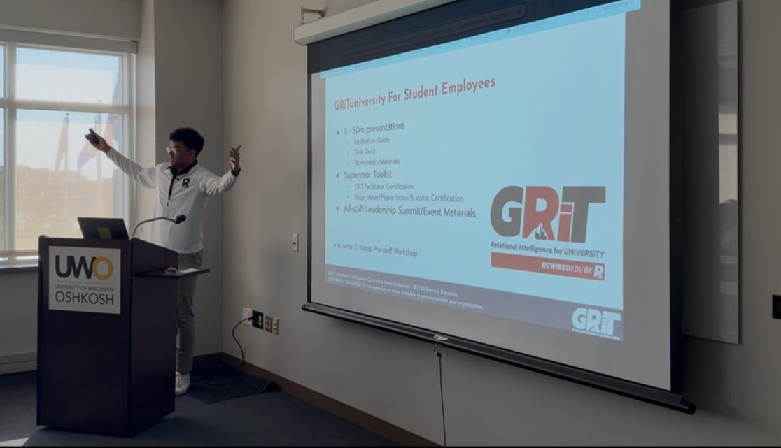 Presenting GRiTuniversity for student employees at UW Oshkosh